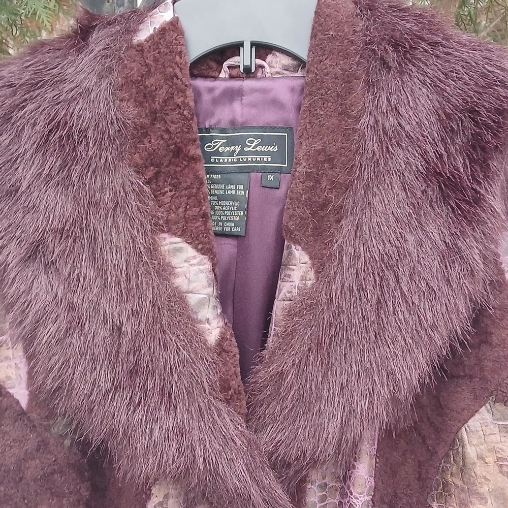 Terry Lewis Genuine Lamb Jacket  Rich Eggplant Color Sz 1X  LUXURY - Picture 3 of 12